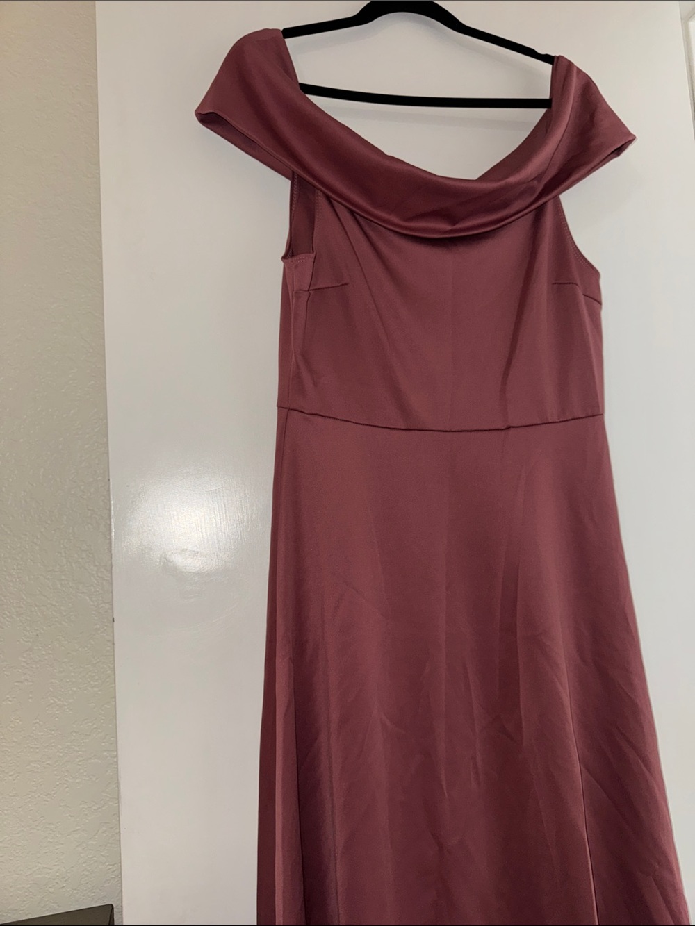 Charlotte Russe Mauve Off-Shoulder High-Low Evening Dress